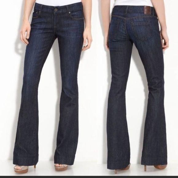 Dylan George Denim - Dylan George & Co Diane Flare Jeans Dark Wash Denim Women's 25x33 Low Rise Boho